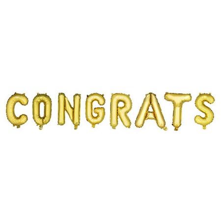 CAKEWALK 14 in. Gold Congrats Mylar Balloon - Set of 8, 8PK 6236